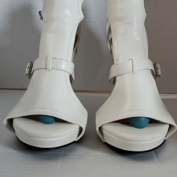 Daisy Fuentes Canal Heels Pumps Stilettos Shoes Open Toe Women's WOMAN'S 10 - Picture 5 of 16